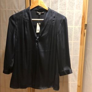 Banana Republic Mad Men Collection Navy Blouse NWT